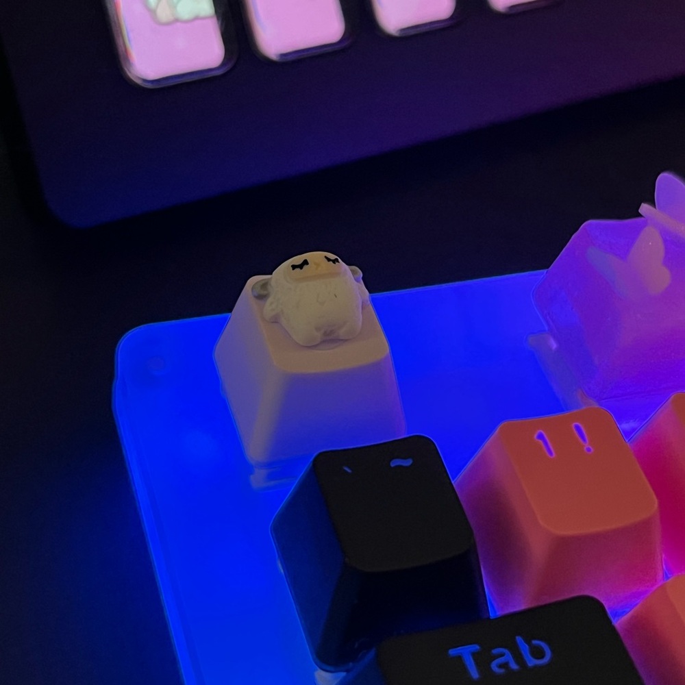 Cute White Sheep Artisan Keycap, for OEM Switches